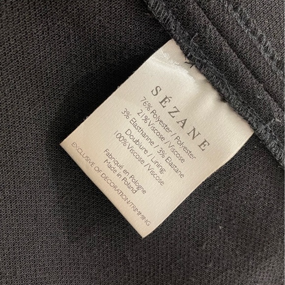 SEZANE Women Carolle Front Buttons Black Dress 38 Mid-length CUTE - Picture 3 of 8